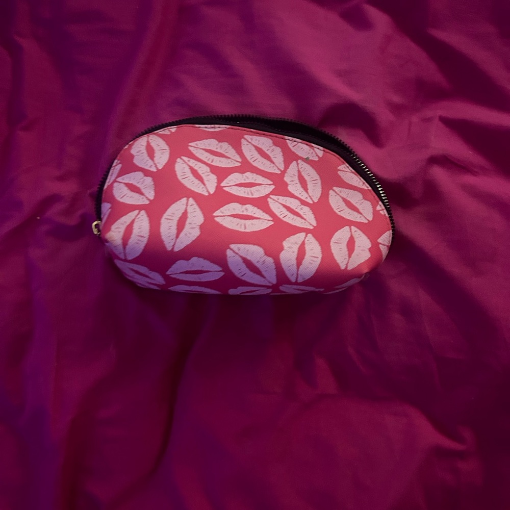 Pink small zipper make up bag
